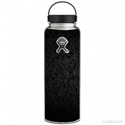 Skin Decal For Hydro Flask 40 Oz Wide Mouth / Black Floral